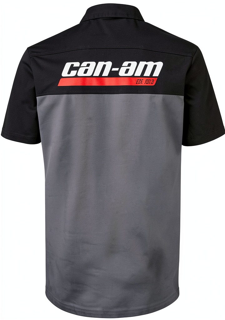 Can-Am mens stretch short sleeve shirt on a mannequin