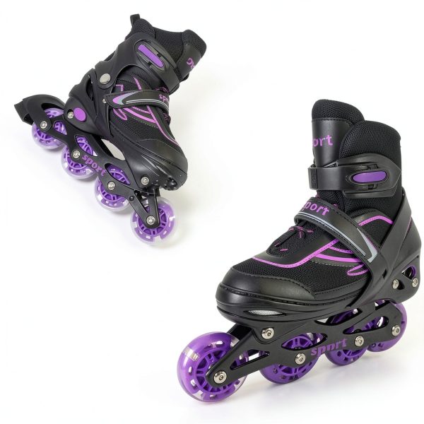 Kids Inline Skates PIPIZHU Purple Adjustable-5