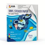 Limia's Care Printable Vinyl Sticker Paper 15 Sheet Glossy White-0