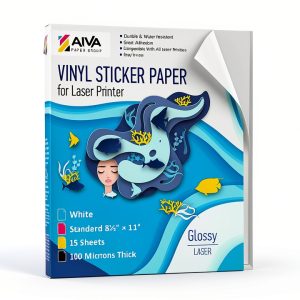 Limia's Care Printable Vinyl Sticker Paper 15 Sheet Glossy White-0
