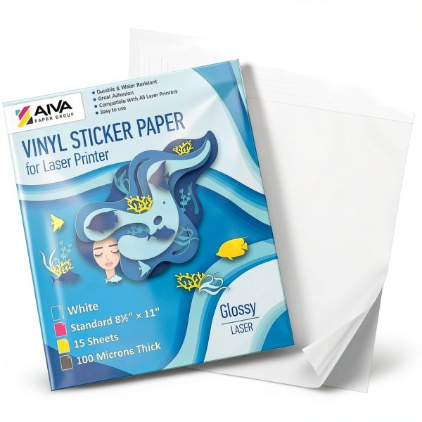 Limia's Care Printable Vinyl Sticker Paper 15 Sheet Glossy White-1
