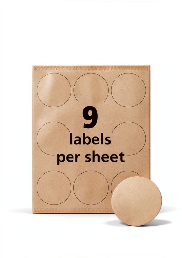 Avery Kraft Brown Round Labels 2.5 inch 90-450 Labels Pack-3