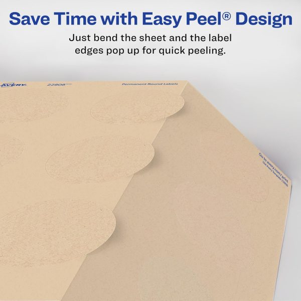 Avery Kraft Brown Round Labels 2.5 inch 90-450 Labels Pack-5