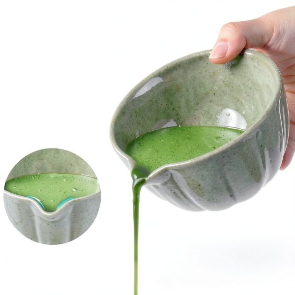 Artcome Matcha Bowl with Pouring Spout and Whisk Holder Set - Ceramic-3